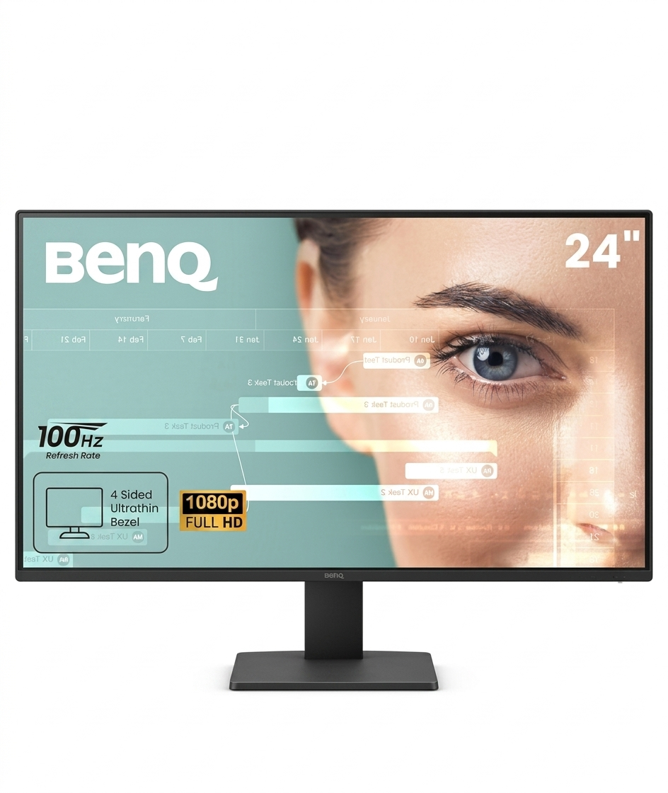 BenQ GW2491 Monitor, 24" IPS Display, FHD Resolution